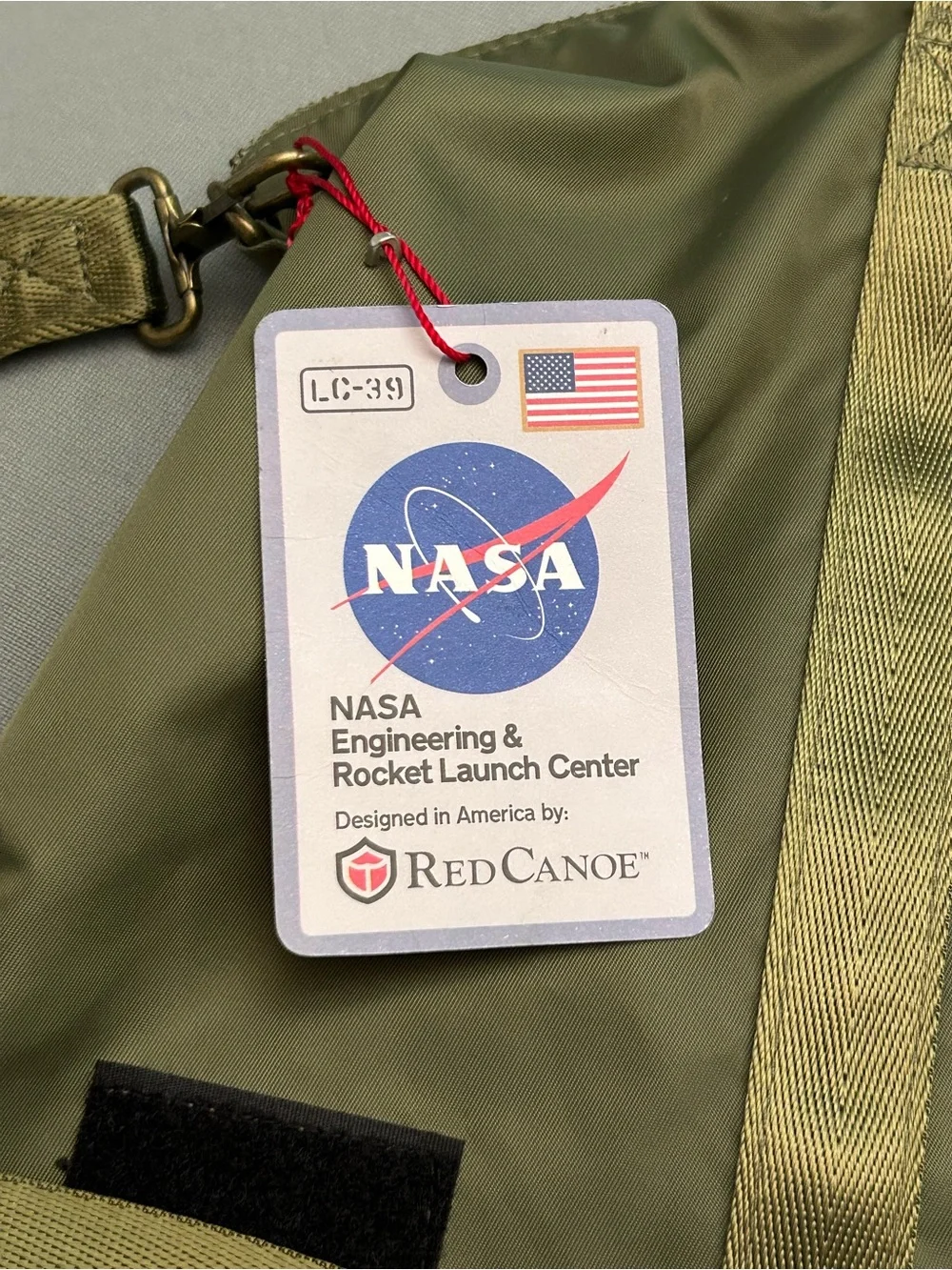 NASA NWT Patch Olive Green Unisex Helmet Tote Large Laptop Bag by Red Canoe